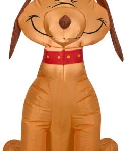 Coming Soon Gemmy Airblown Inflatable Max The Dog Grinch Wearing Santa Hat, 3.5 Ft Tall, Ft Tall