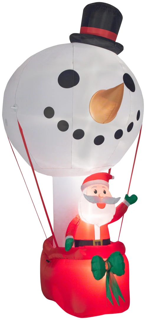 Gemmy Giant Christmas Airblown Inflatable Inflatable Snowman Hot Air Balloon With Santa, 12 Ft Tall 1 Gemmy Giant Christmas Airblown Inflatable Inflatable Snowman Hot Air Balloon With Santa, 12 Ft Tall