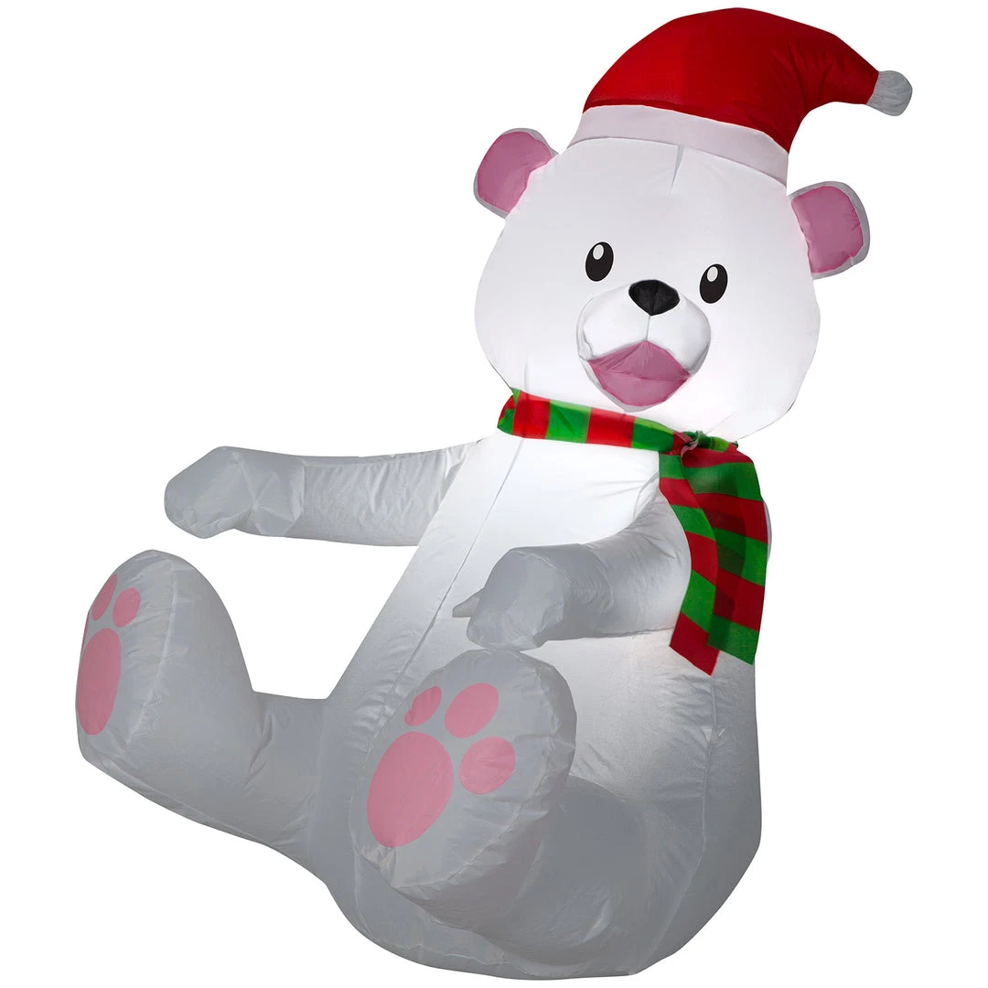 Gemmy 3.5' Airblown Polar Bear Christmas Inflatable 1 Gemmy 3.5' Airblown Polar Bear Christmas Inflatable