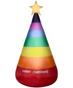 Seasons Inflatables Coming Soon Gemmy 7' Rainbow Lighted Inflatable Christmas Tree