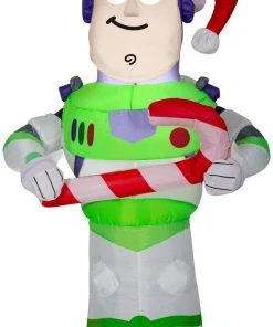 Seasons Inflatables Gemmy 3.5 Foot Toy Story Buzz Lightyear Airblown Inflatable With Candy Cane Christmas