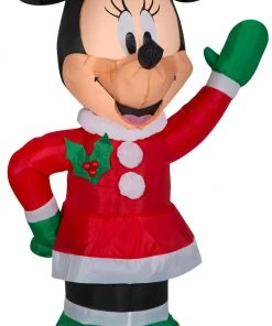 Seasons Inflatables Coming Soon Gemmy 3.5' Airblown Inflatable Minnie In Winter Outfit W/Red Bow