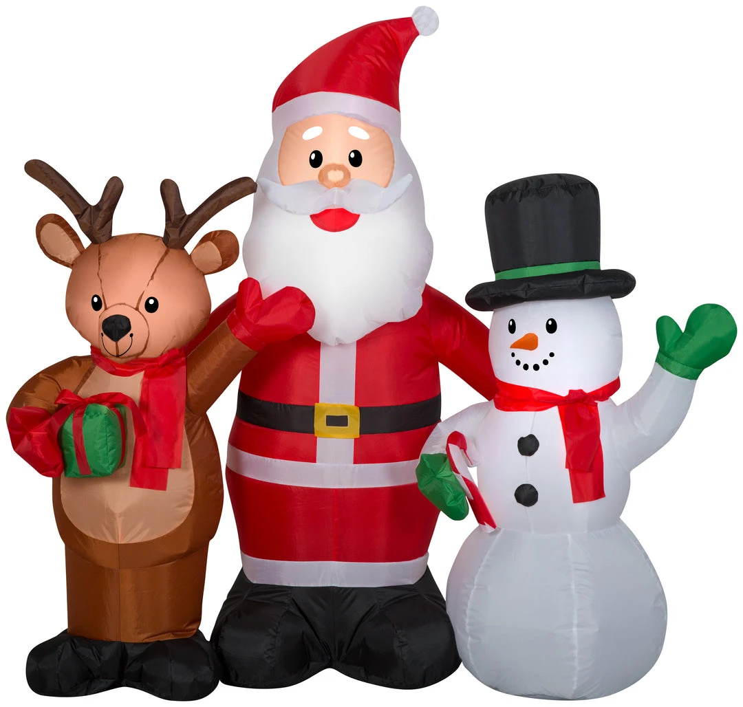 Seasons Inflatables Gemmy 4.5' Airblown Inflatable Santa And Friends Scene Christmas 1 Seasons Inflatables Gemmy 4.5' Airblown Inflatable Santa And Friends Scene Christmas