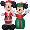 Coming Soon Gemmy Christmas Airblown Inflatable Santa Mickey And Minnie Scene Disney, 4 Ft Tall