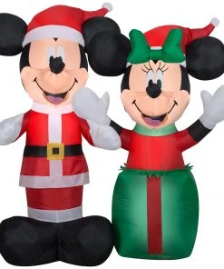 Coming Soon Gemmy Christmas Airblown Inflatable Santa Mickey And Minnie Scene Disney, 4 Ft Tall