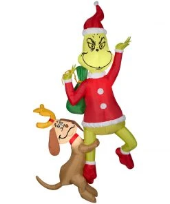 Seasons Inflatables Christmas Gemmy 6ft Airblown Inflatable Hanging Grinch W/Max-Grinch
