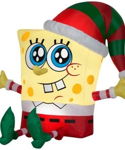 Seasons Inflatables Coming Soon Gemmy 3.5ft Airblown Inflatable Spongebob In Holiday Outfit Nickelodeon