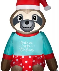 Gemmy Christmas Airblown Inflatable Sloth , 3 Ft Tall