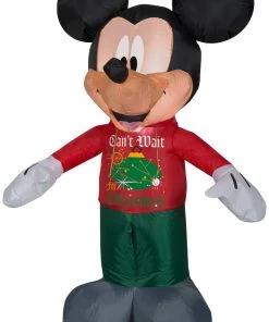 Gemmy Christmas Airblown Inflatable Mickey In Christmas Decor Hoodie Disney, 3.5 Ft Tall