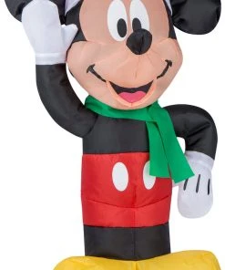 Gemmy Airdorable Christmas Airblown Inflatable Mickey Mouse In Santa Hat Disney