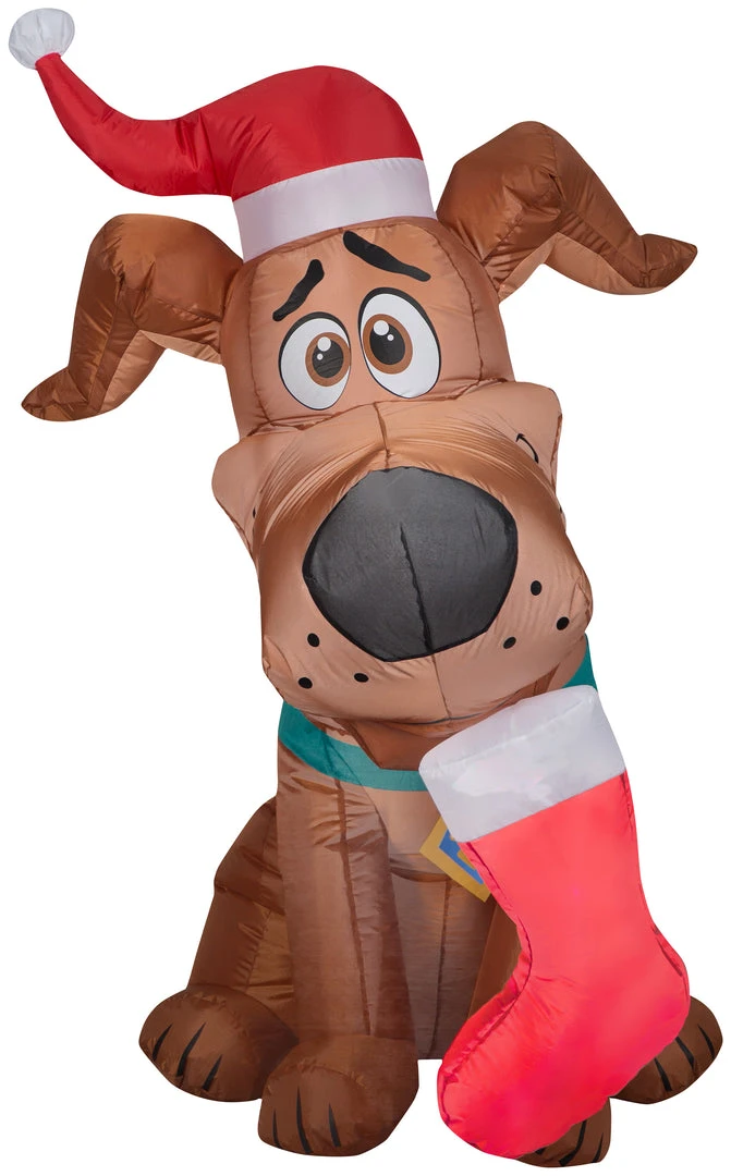 Gemmy Christmas Airblown Inflatable Inflatable SCOOB With A Christmas Stocking, 4.5 Ft Tall, Brown 1 Gemmy Christmas Airblown Inflatable Inflatable SCOOB With A Christmas Stocking, 4.5 Ft Tall, Brown