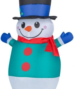 Gemmy Airdorable Christmas Airblown Inflatable Round Snowman, Tall