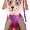 Gemmy Christmas Airblown Inflatable Skye With Present, 3 Ft Tall, Pink