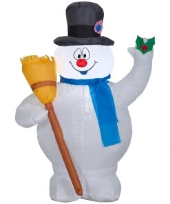 Seasons Inflatables Gemmy 3.5' Airblown Inflatable Frosty W/Broom Christmas