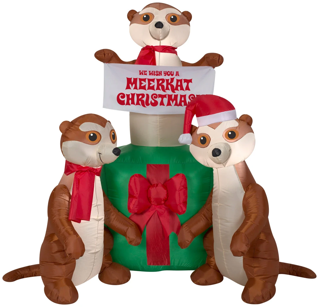 Gemmy 5' Airblown Meercats And Christmas Gift Scene Christmas Inflatable Coming Soon 1 Gemmy 5' Airblown Meercats And Christmas Gift Scene Christmas Inflatable Coming Soon