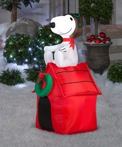 Gemmy 3.5' Airblown Snoopy On House Peanuts Christmas Inflatable