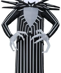 Gemmy Airblown Standing Jack Skellington Disney, 3.5 Ft Tall, Black Halloween