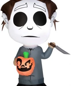 Gemmy Airblown Inflatable Michael Myers With Pumpkin, 5 Ft Tall, Multicolored Halloween