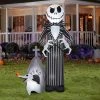 Gemmy 9' Airblown Jack Skellington And Zero Halloween Inflatable