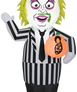 Gemmy Airblown Inflatable Beetlejuice, 3.5 Ft Tall, Black Halloween