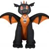 Seasons Inflatables Gemmy 3' Airblown Winged Black/Orange Dragon Halloween Inflatable
