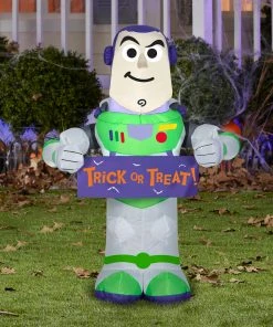 Gemmy 3.5' Airblown Stylized Buzz W/ Banner Disney Halloween Inflatable