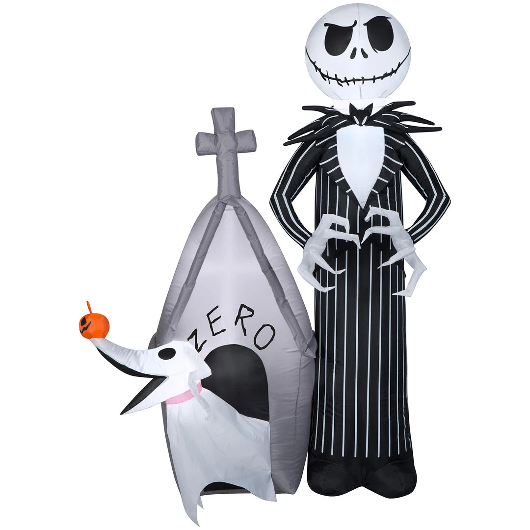 Gemmy 5' Airblown Jack And Zero W/House Disney Halloween Inflatable Scene 1 Gemmy 5' Airblown Jack And Zero W/House Disney Halloween Inflatable Scene