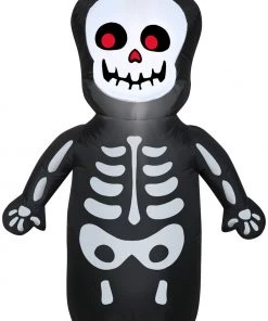Gemmy Airblown Happy Skeleton, 3.5 Ft Tall, Multicolored Halloween