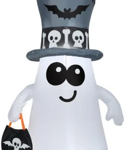 Gemmy Airblown Ghost In Cemetery , 5 Ft Tall