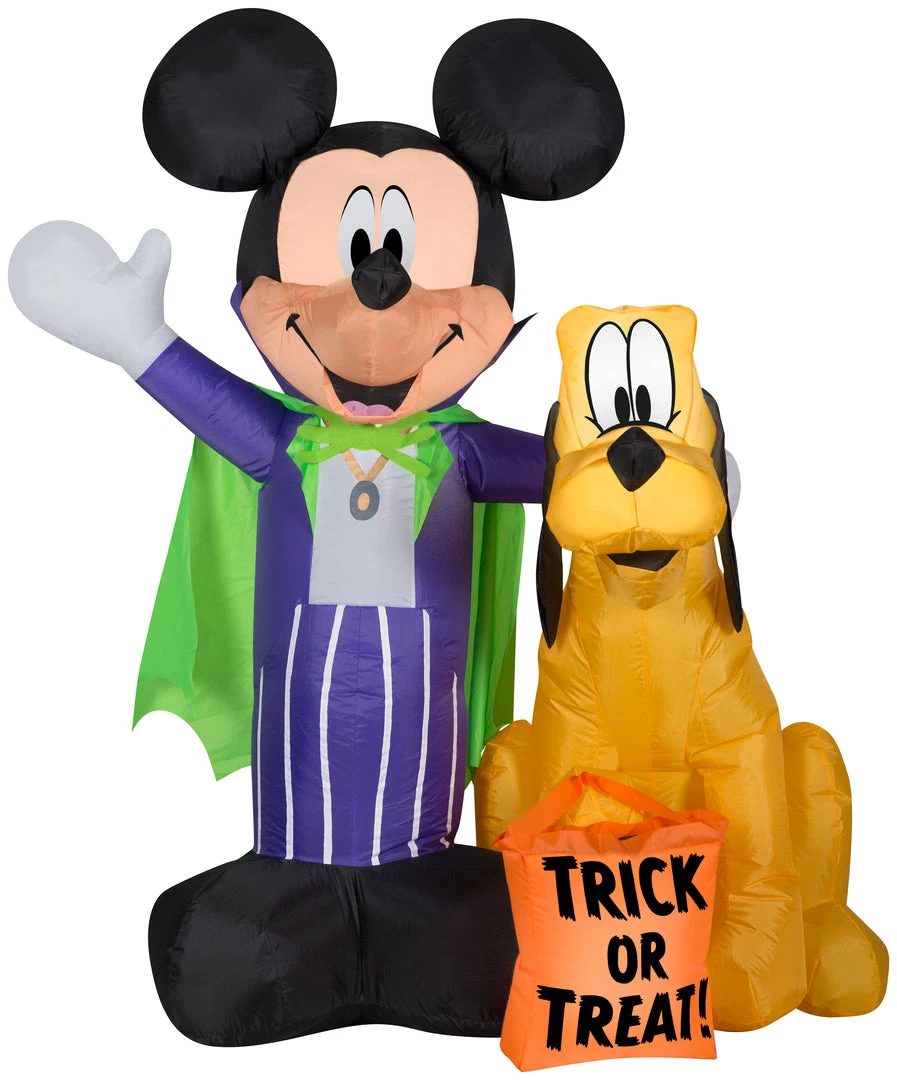 Gemmy Airblown Inflatable Vampire Mickey Mouse And Pluto, 5 Ft Tall, Purple Halloween 1 Gemmy Airblown Inflatable Vampire Mickey Mouse And Pluto, 5 Ft Tall, Purple Halloween