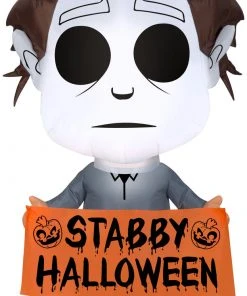 Gemmy Airblown Stylized Michael Myers Universal, 3.5 Ft Tall, Multicolored Halloween