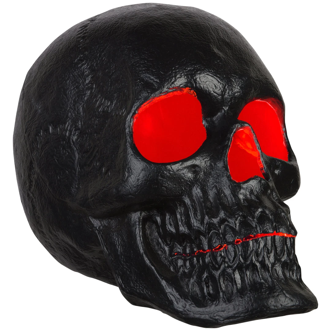 Gemmy 20” Blow Mold Lighted Decor-Candle Flicker-Matte Black Skull 1 Gemmy 20” Blow Mold Lighted Decor-Candle Flicker-Matte Black Skull