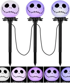 Gemmy Halloween Lightshow Pathway CandleFlicker Nightmare Before Christmas Decor S/3
