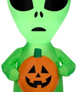 Gemmy Airblown Inflatable Alien, 3.5 Ft Tall, Green Halloween
