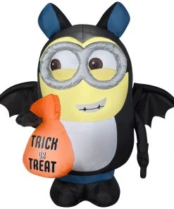 Gemmy Airblown Inflatable Dave In Bat Costume, 3.5 Ft Tall, Black
