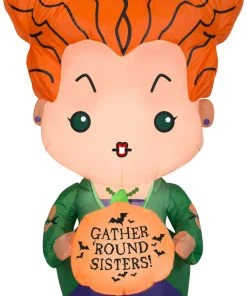 Halloween Gemmy Airblown Inflatable Hocus Pocus Winifred, 3.5 Ft Tall, Orange