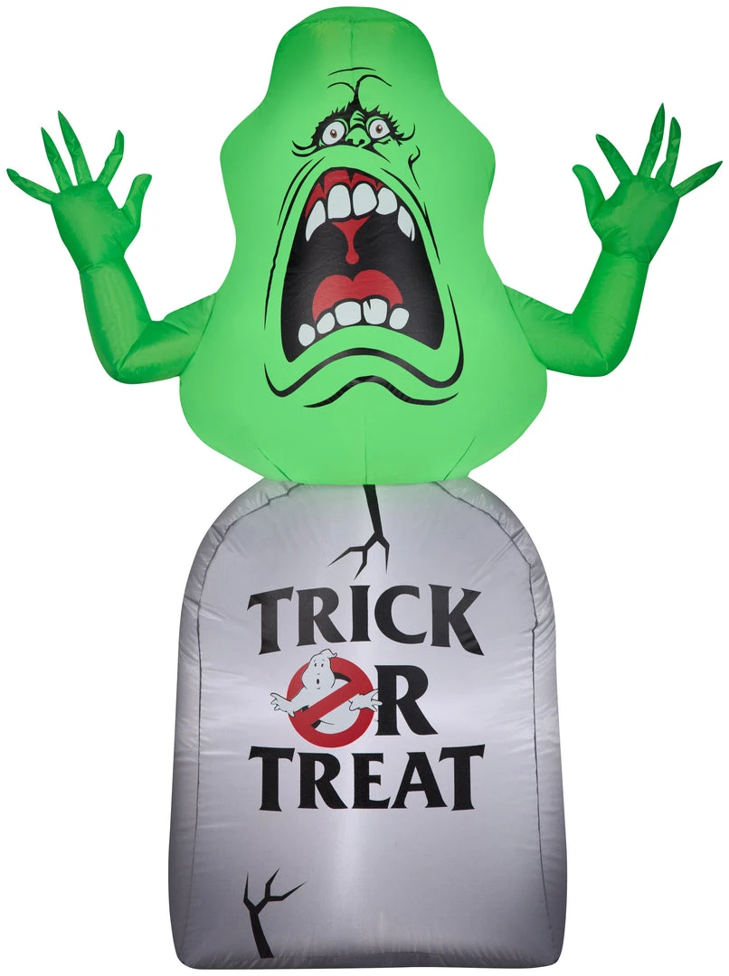 Gemmy Airblown Inflatable Ghostbusters Slimer With Tombstone, 5 Ft Tall, Green Halloween 1 Gemmy Airblown Inflatable Ghostbusters Slimer With Tombstone, 5 Ft Tall, Green Halloween
