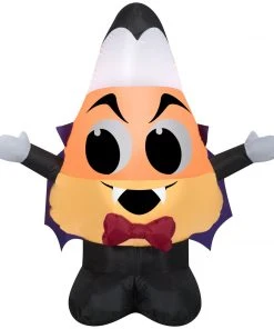 Halloween Gemmy Airblown Inflatable Candy Corn Vampire, 3.5 Ft Tall, Orange