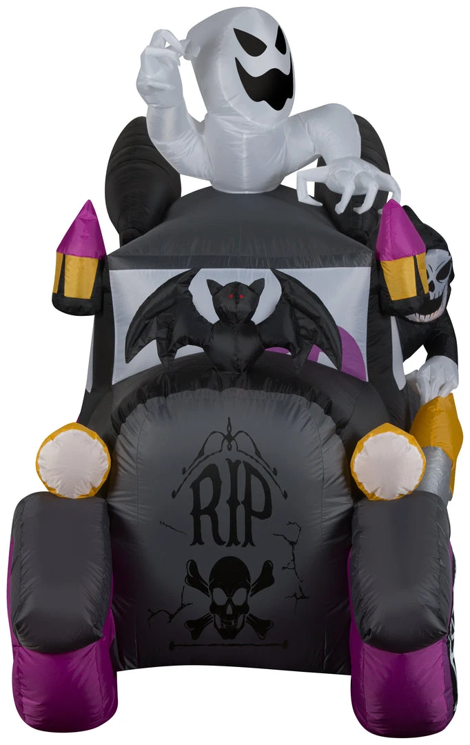 Coming Soon Gemmy Airblown Inflatable Hot Rod Vintage Hearse, 5.5 Ft Tall, Black 3 Coming Soon Gemmy Airblown Inflatable Hot Rod Vintage Hearse, 5.5 Ft Tall, Black