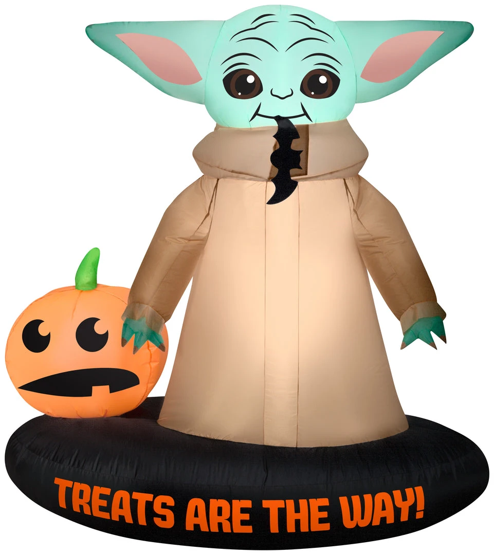 Coming Soon Gemmy Airblown Inflatable Grogu™ With Jack O' Lantern, 5.5 Ft Tall, Brown 1 Coming Soon Gemmy Airblown Inflatable Grogu™ With Jack O' Lantern, 5.5 Ft Tall, Brown