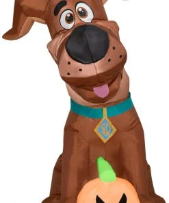 Coming Soon Gemmy Airblown Inflatable SCOOB With Pumpkin, 3.5 Ft Tall, Brown