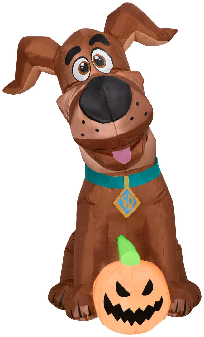 Coming Soon Gemmy Airblown Inflatable SCOOB With Pumpkin, 3.5 Ft Tall, Brown 1 Coming Soon Gemmy Airblown Inflatable SCOOB With Pumpkin, 3.5 Ft Tall, Brown