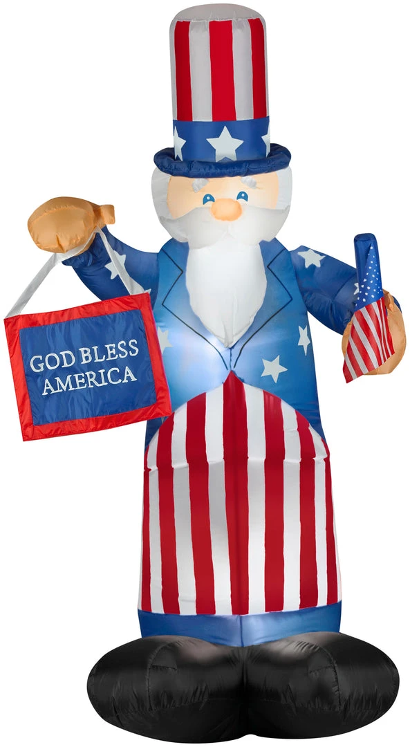 Gemmy 6' Airblown Uncle Sam W/Flag & Banner Spring Inflatable Inflatables 1 Gemmy 6' Airblown Uncle Sam W/Flag & Banner Spring Inflatable Inflatables