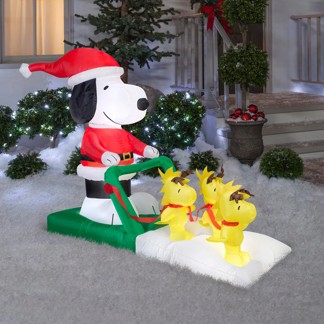 Seasons Inflatables Peanuts Santa Snoopy On Sled With Woodstock Airblown Inflatable Coming Soon 1 Seasons Inflatables Peanuts Santa Snoopy On Sled With Woodstock Airblown Inflatable Coming Soon
