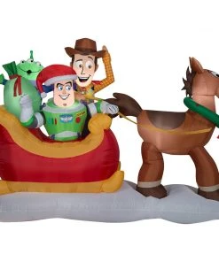 Seasons Inflatables Gemmy 8' Airblown-Toy Story W/Sleigh Disney Christmas Inflatable Scene