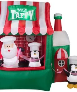 Gemmy 7.25' Animated Airblown North Pole Taffy Stand Christmas Inflatable