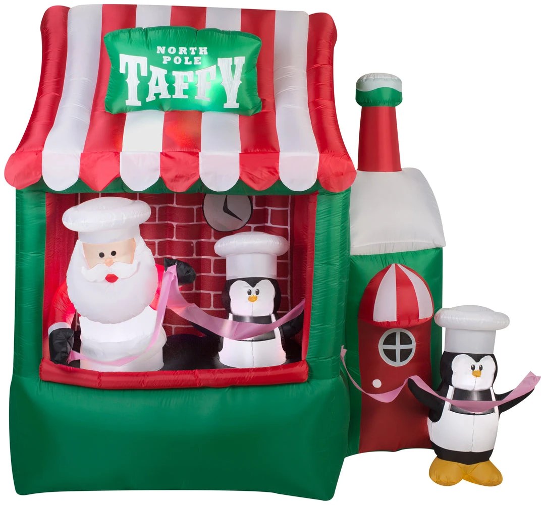 Gemmy 7.25' Animated Airblown North Pole Taffy Stand Christmas Inflatable 1 Gemmy 7.25' Animated Airblown North Pole Taffy Stand Christmas Inflatable