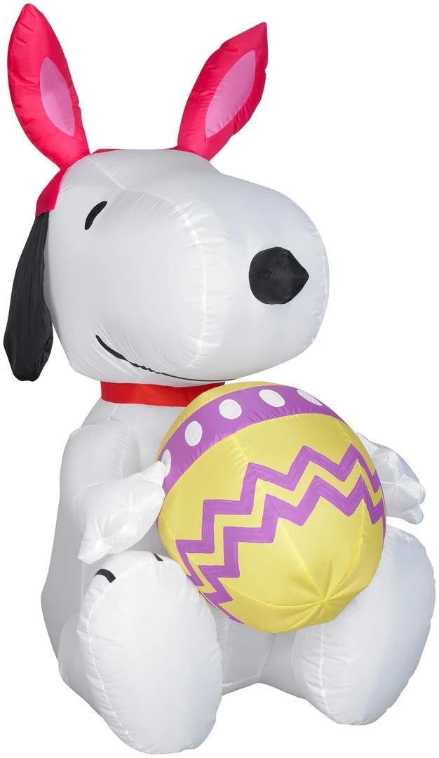 Easter Gemmy Airblown Inflatable Snoopy With Bunny Ears And Decorated Egg, 3.5 Ft Tall 1 Easter Gemmy Airblown Inflatable Snoopy With Bunny Ears And Decorated Egg, 3.5 Ft Tall
