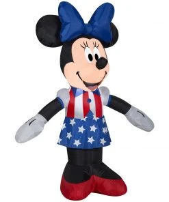 Inflatables Gemmy Airblown Inflatable Patriotic Minnie Mouse, 3.5 Ft Tall