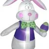 Easter Gemmy 7 Ft Airblown White Bowtie Bunny W/Vest, White